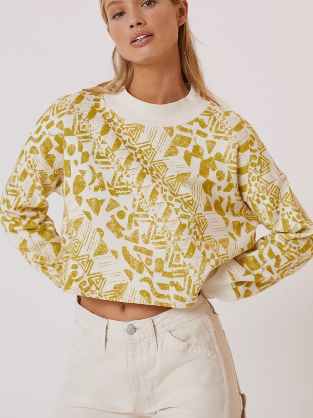 Amadi Printed Cropped Sweatshirt